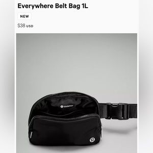 Lululemon Everywhere belt bag 1L. Black